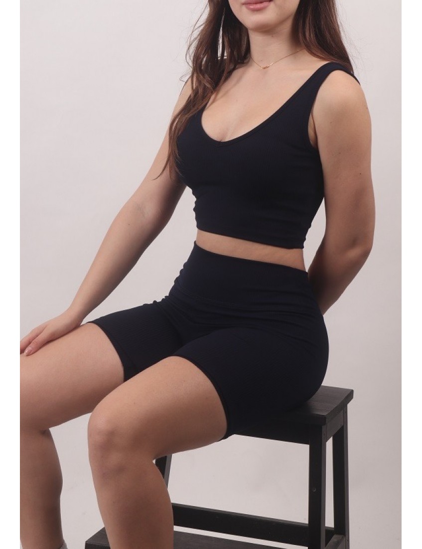Lacivert Fitilli Kısa Tayt Lacivert Fitilli Kısa Tayt