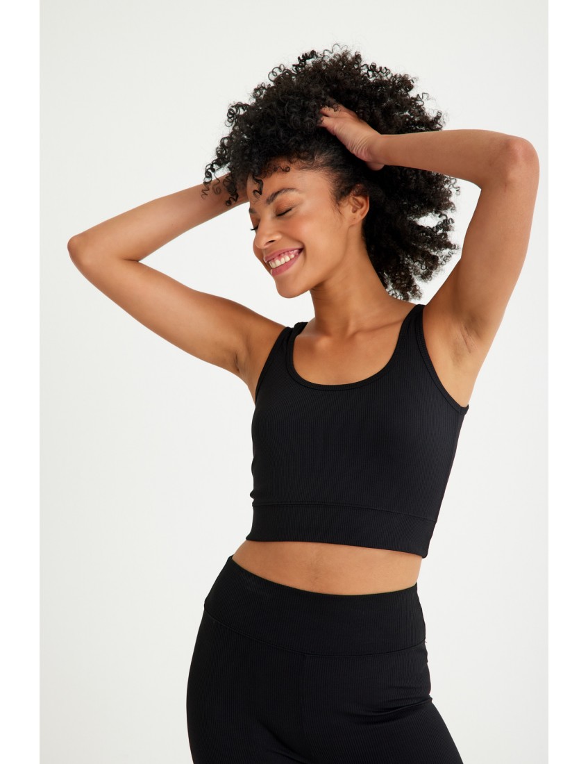 Kolsuz Askılı Fitilli Crop Kolsuz Askılı Fitilli Crop